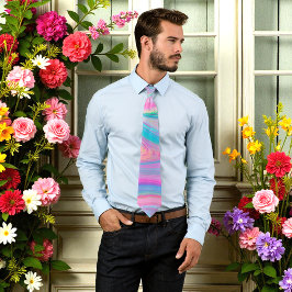 Corbata Patrón de Swirls Green Blue Pastel