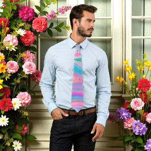 Corbata Patrón de Swirls Green Blue Pastel