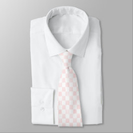 Corbata Patrón de tablero de ajedrez pintado de rosa y bla
