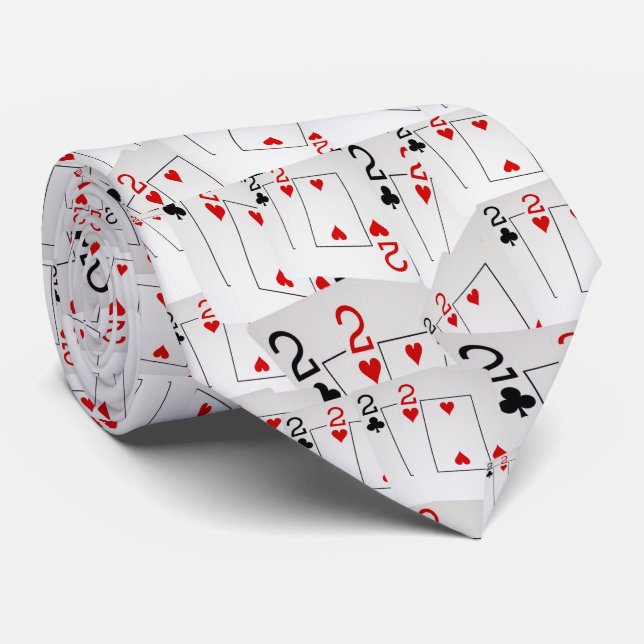 Corbata Patrón de tarjetas de poker número dos, (Enrollado)