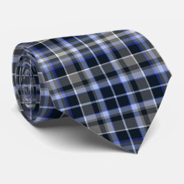 Corbata Patrón de Tartán azul gris moderno