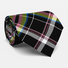 Corbata Patrón de tartán olivo y negro