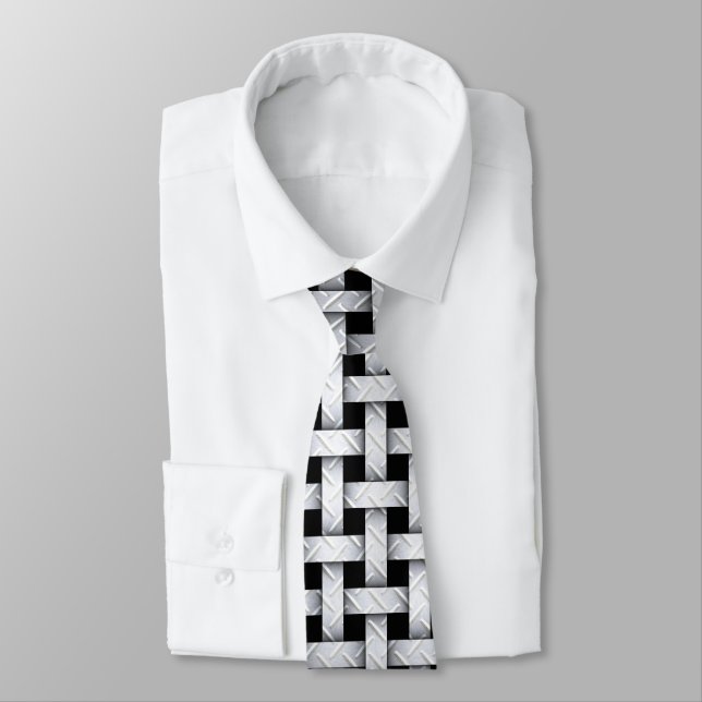 Corbata Patrón de tejido Metalizado en el cuello negro (Atado)