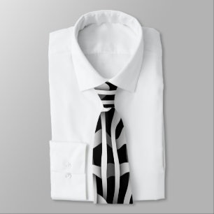 Corbata Patrón de tejido negro y blanco
