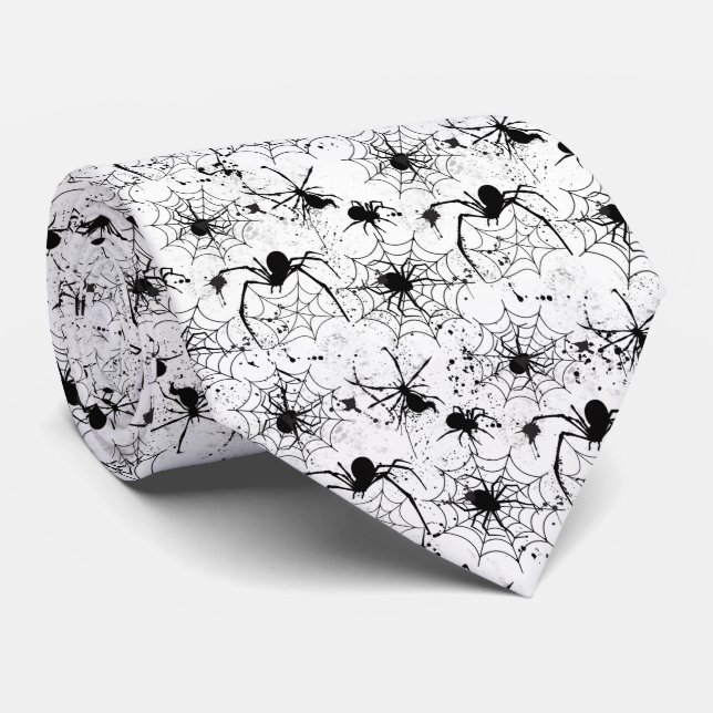 Corbata Patrón de telaraña de Halloween (Enrollado)