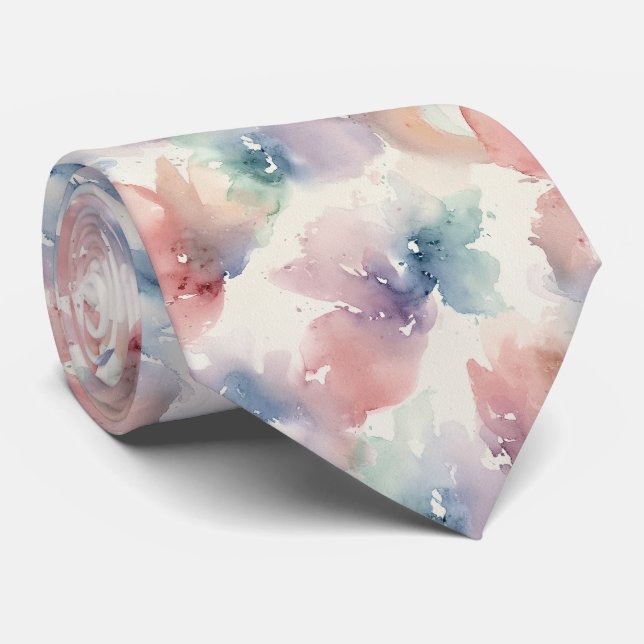 Corbata Patrón de textura de acuarela pastel (Enrollado)