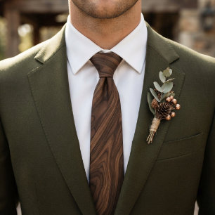 Corbata Patrón de textura de grano de madera de nuez rica