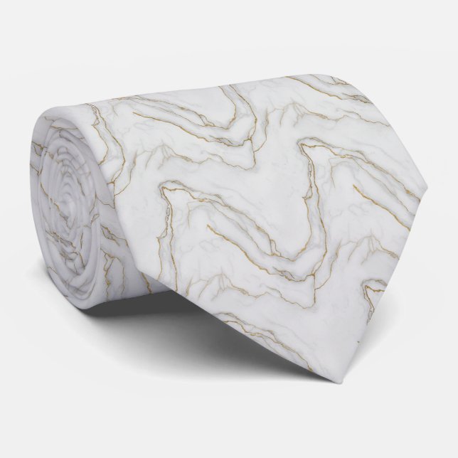 Corbata Patrón de textura de mármol elegante (Enrollado)