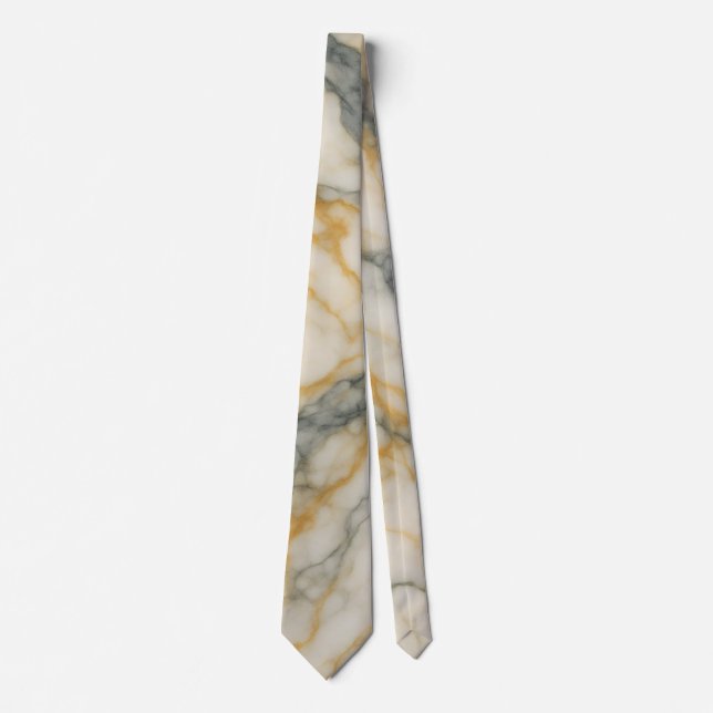 Corbata Patrón de textura de mármol estrato dorado (Anverso)