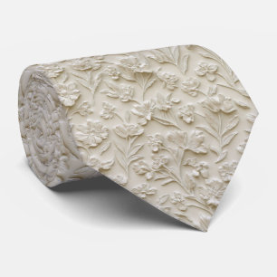 Corbata Patrón de textura floral en relieve