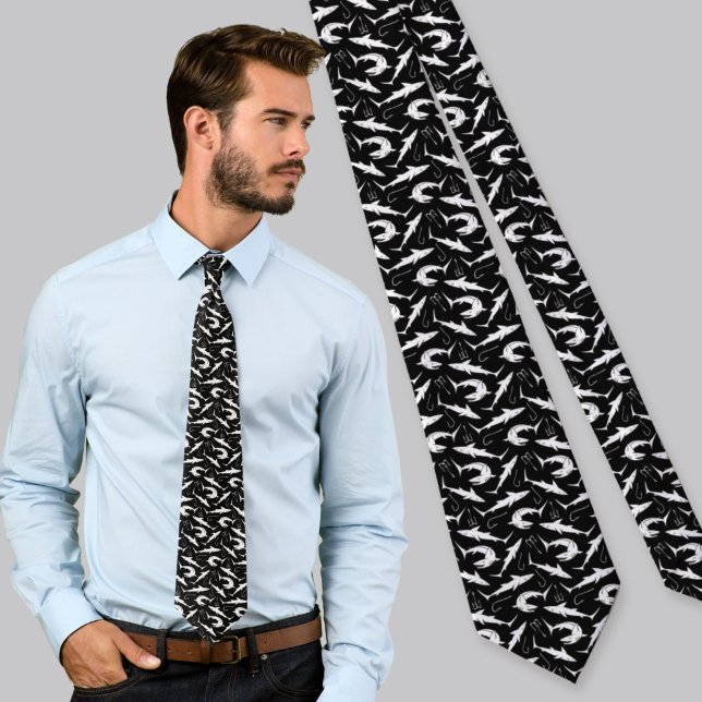 Corbata Patrón de tiburones y ganchos (Subido por el creador)