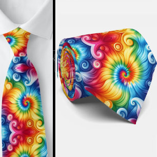 Corbata Patrón de Tie-Dye Psicodélico
