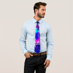 Corbata Patrón de tinte azul rosado de verano artístico<br><div class="desc">Este diseño artístico y moderno de verano es perfecto para su estilo de temporada. En la parte superior de un fondo blanco simple, se ha optado por un estilo fresco de agua, azul cobalto, rosa brillante y tintes púrpura. Es hipster, bohemio y único, dándote esa apariencia de moda y de...</div>