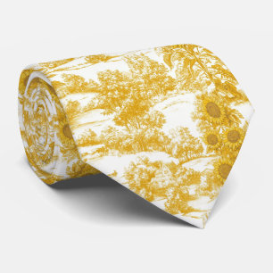 Corbata Patrón de Toile de Girasol Country Francés Dorado