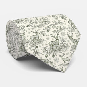 Corbata Patrón de toile de invierno de ciervos del bosque