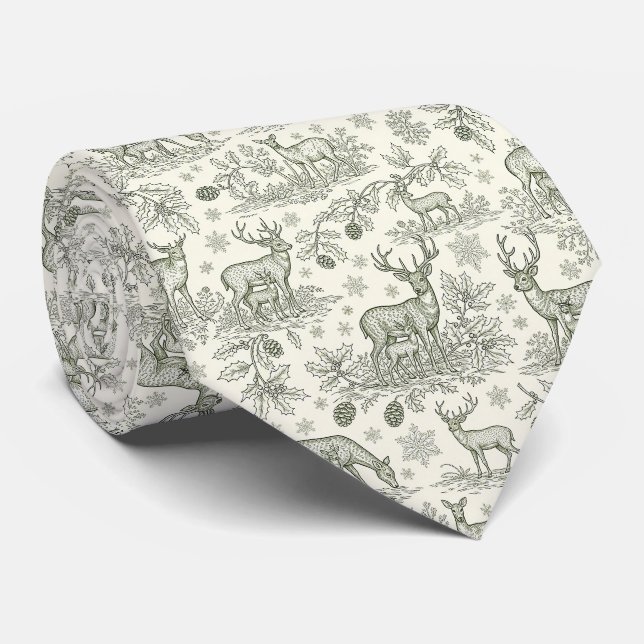 Corbata Patrón de toile de invierno de ciervos del bosque (Enrollado)