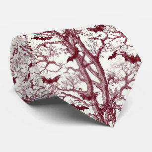 Corbata Patrón de Toile de Murciélagos de Halloween en Bur