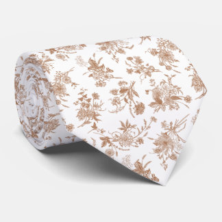 Corbata Patrón de Toile Floral de Otoño