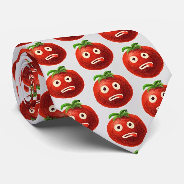 Corbata Patrón de tomate gracioso - Arte vegetal Personali (Enrollado)