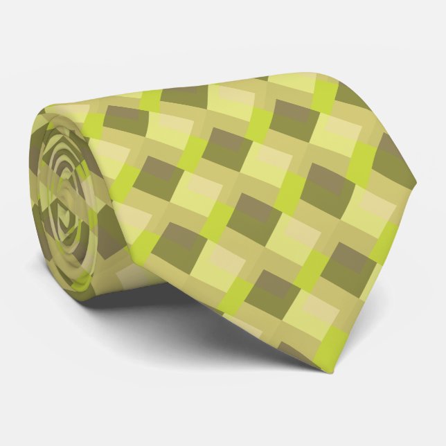 Corbata Patrón de tono verde lima (Enrollado)