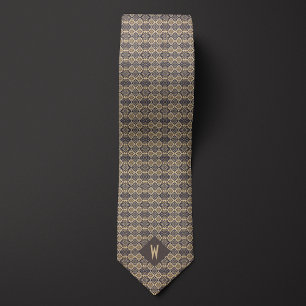 Corbata Patrón de tonos de tierra de inspiración azteca