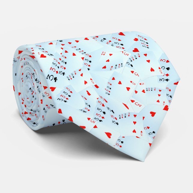 Corbata Patrón de tres números de tarjetas de póquer, (Enrollado)