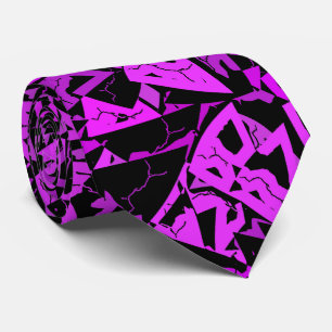 Corbata Patrón de triángulo negro morado