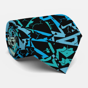 Corbata Patrón de triángulo negro verde azul