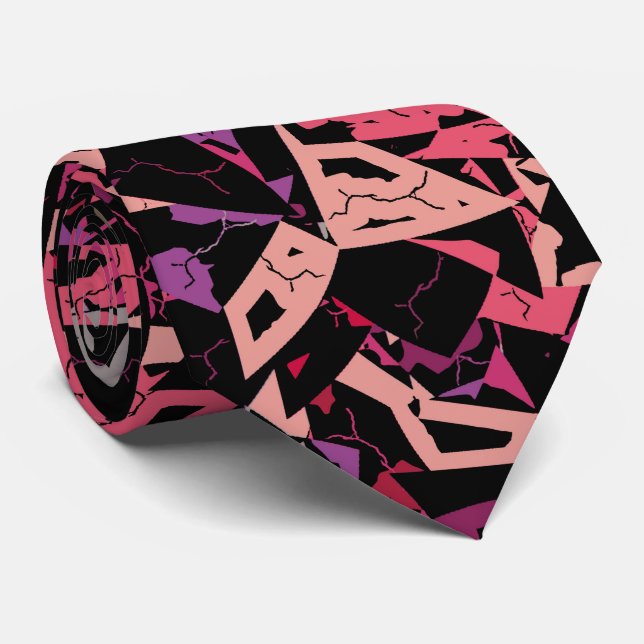 Corbata Patrón de triángulo rosa púrpura (Enrollado)