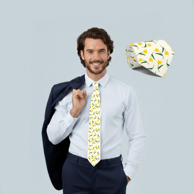 Corbata Patrón de Tulipán Amarillo  (Subido por el creador)