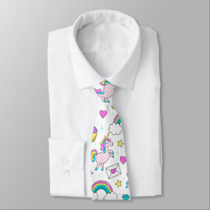 Corbata Patrón de unicornio corto