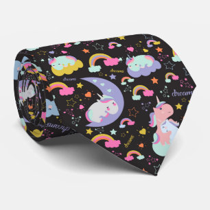 Corbata Patrón de unicornio de sueños mágicos lindos