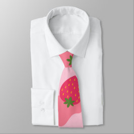 Corbata patrón de vaca de fresa kawaii