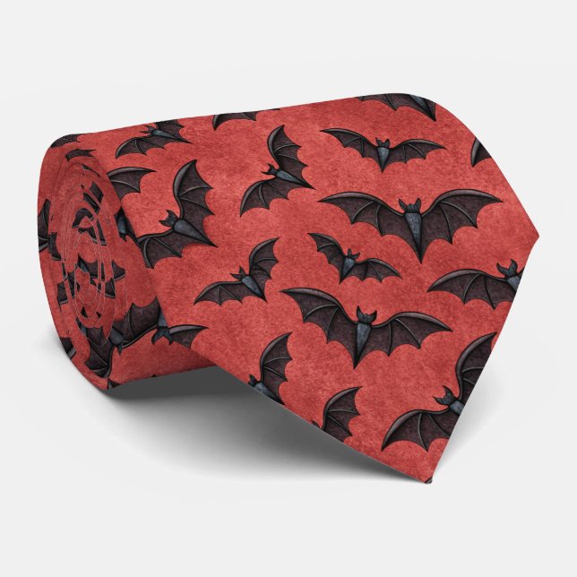 Corbata Patrón de Vampiro Halloween (Enrollado)