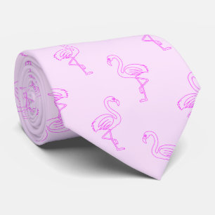 Corbata Patrón de verano rosado lúdico Flamingo