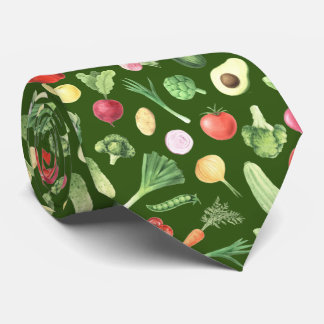 Corbata patrón de verduras mixtas de azulejos frescos