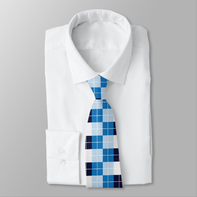 Corbata Patrón de verificación azul (Atado)