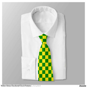 Corbata Patrón de verificación verde amarillo