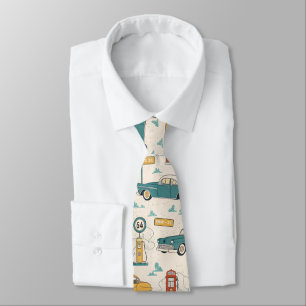 Corbata Patrón de viaje por carretera vintage (1)
