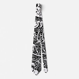 Corbata Patrón de vid de uva negra y blanca de William Mor