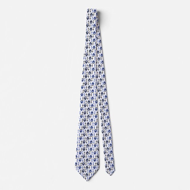 Corbata Patrón de vino negro y azul (Anverso)
