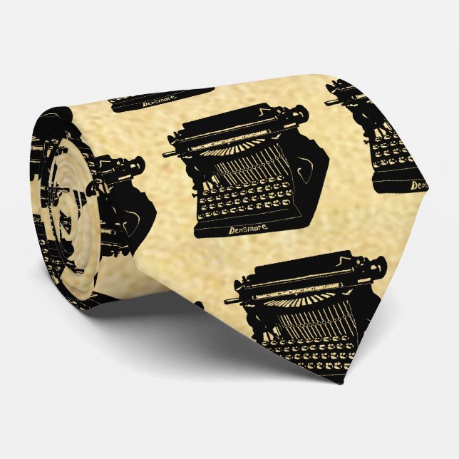 Corbata Patrón de vintage de la máquina de escribir antigu (Enrollado)