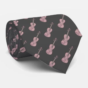 Corbata Patrón de violín - Gris rosa y oscuro