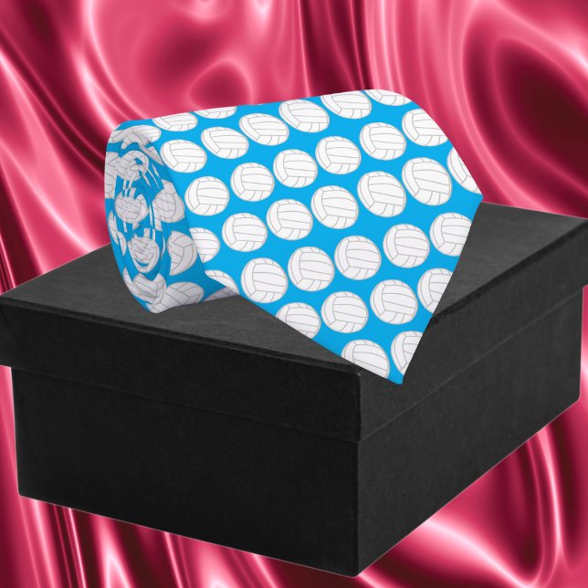 Corbata Patrón de voleibol azul (Volleyball Pattern Blue Neck Tie)