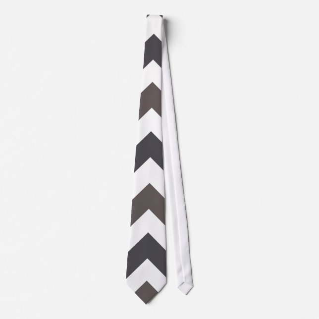 Corbata Patrón de zigzag de Chevron gris (Anverso)