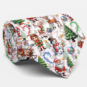 Corbata Patrón decorativo de Navidad con fondo blanco