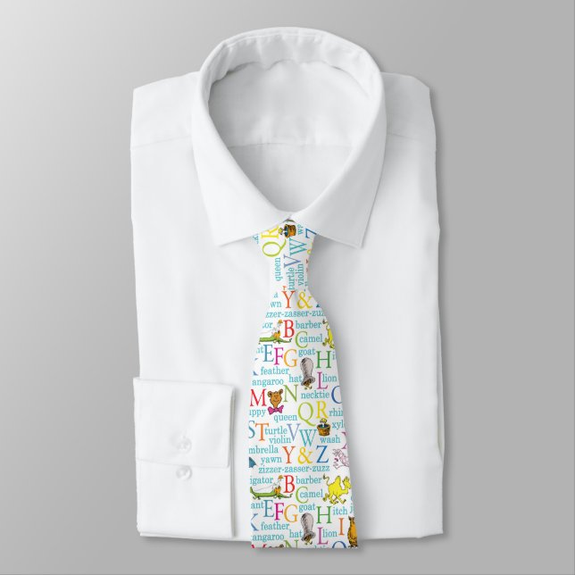 Corbata Patrón del alfabeto de Dr. Seuss con palabras (Atado)