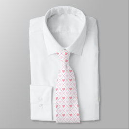 Corbata Patrón del corazón rosado de los hombres