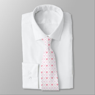 Corbata Patrón del corazón rosado de los hombres