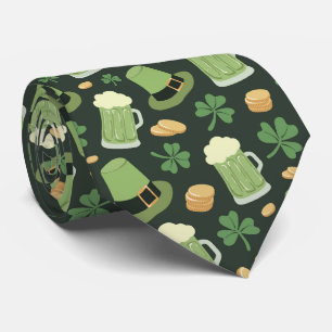 Corbata Patrón del día de San Patricio Verde Oscuro Aclama